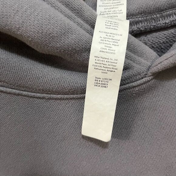 Alo Yoga Renown Heavy Weight Hoodie Fog SZ 2XL Pullover Limited Edition FOG EUC - Picture 7 of 9